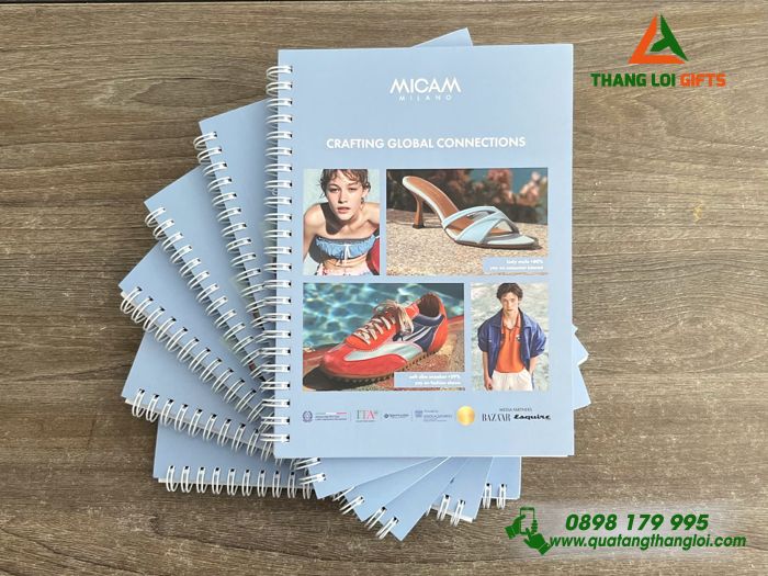Sổ Tay Lò Xo - In Logo Hình Ảnh Sự Kiện MICAM Milano
