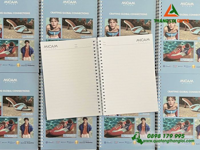 Sổ Tay Lò Xo - In Logo Hình Ảnh Sự Kiện MICAM Milano