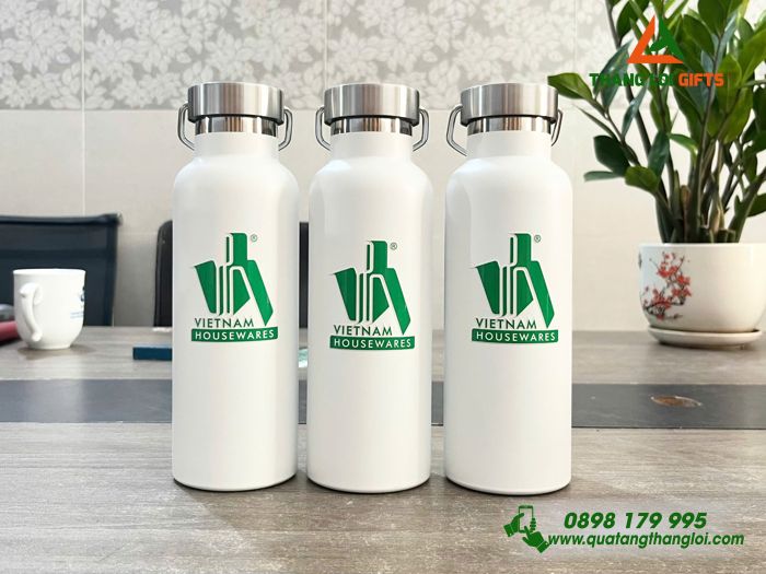 Bình Giữ Nhiệt Quai Xách Inox - In Logo Doanh Nghiệp Vietnam Housewares