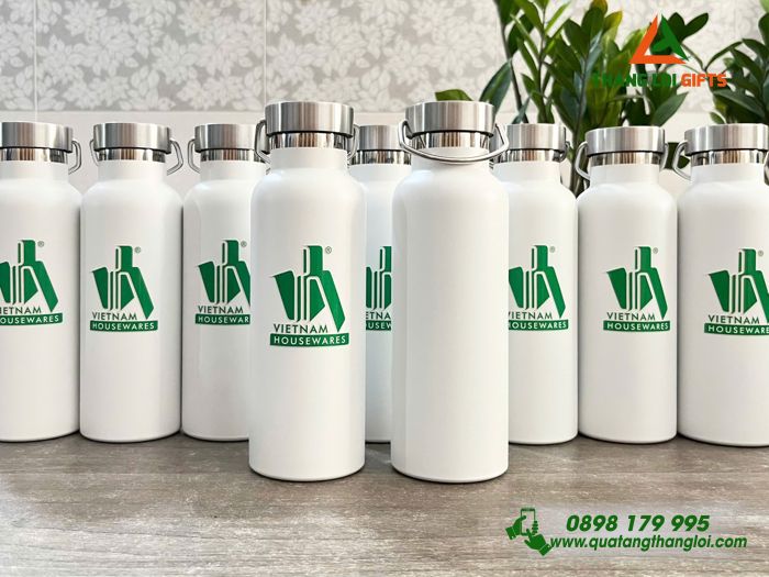 Bình Giữ Nhiệt Quai Xách Inox - In Logo Doanh Nghiệp Vietnam Housewares
