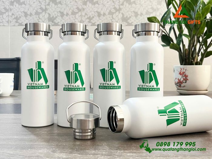 Bình Giữ Nhiệt Quai Xách Inox - In Logo Doanh Nghiệp Vietnam Housewares