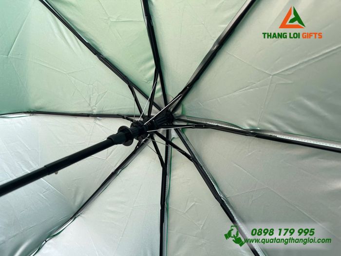 Dù Cầm Tay Gấp 3 Màu Xanh Lá - In Logo Công Ty Giám Định Vinacontrol