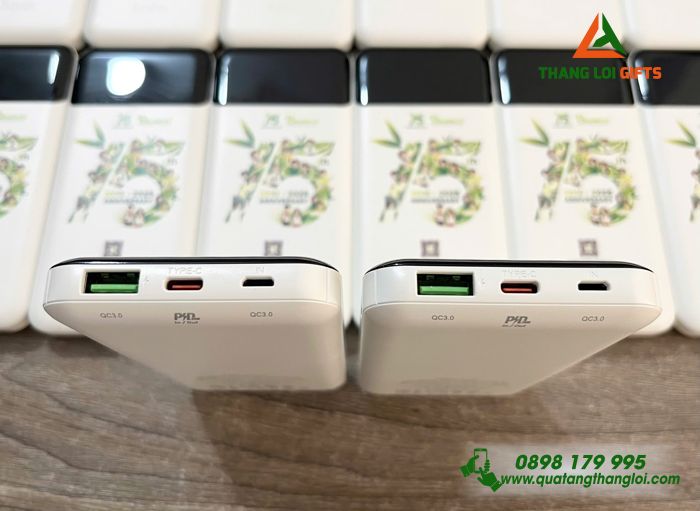 Pin Sạc Dự Phòng Hoco J102 10.000mAh - In Logo 15 Năm Trường TH, THCS & THPT Tre Việt BAMBOO