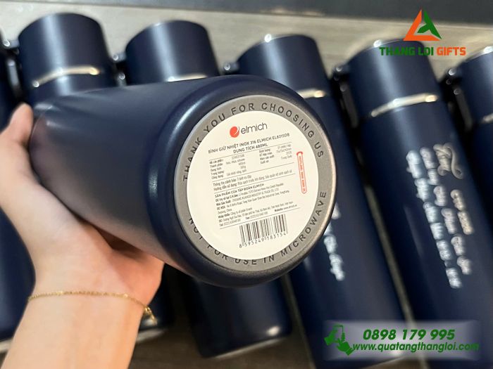 Bình Giữ Nhiệt Elmich 480ml - Khắc Logo LIORA Làm Quà Tặng Tri Ân