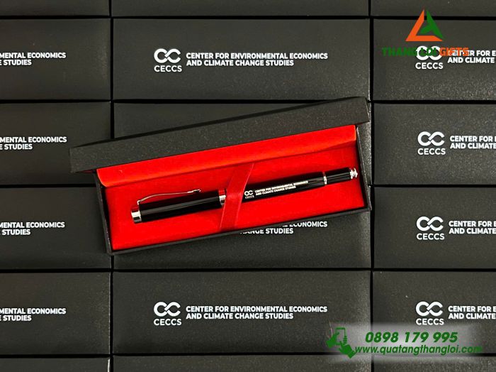 Bút Ký Kim Loại Nắp Cao Cấp & Hộp Nắp Bật In Khắc Logo Doanh Nghiệp CECCS