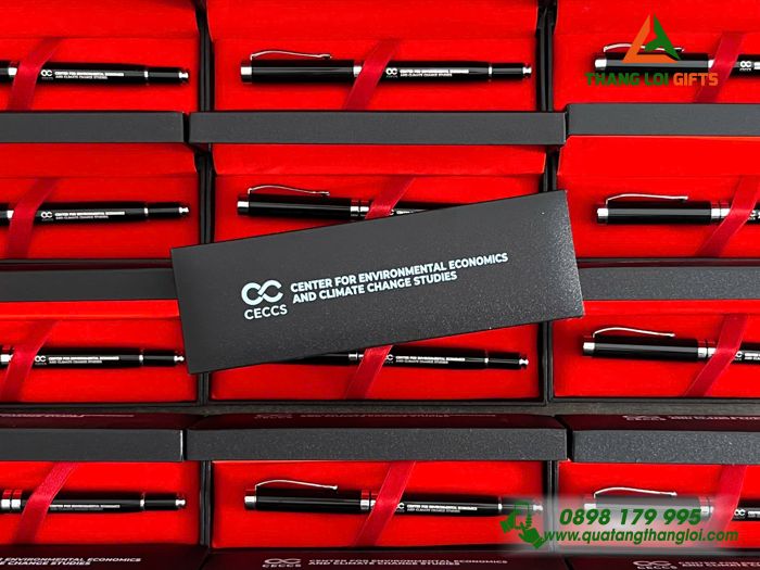 Bút Ký Kim Loại Nắp Cao Cấp & Hộp Nắp Bật In Khắc Logo Doanh Nghiệp CECCS
