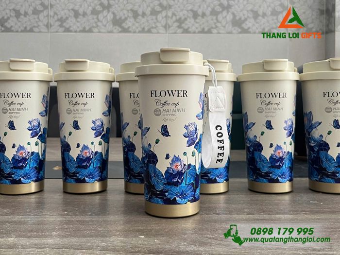 Ly Giữ Nhiệt 530ml Hình Hoa Sen - Khắc Logo Doanh Nghiệp Hải Minh SHIPPING