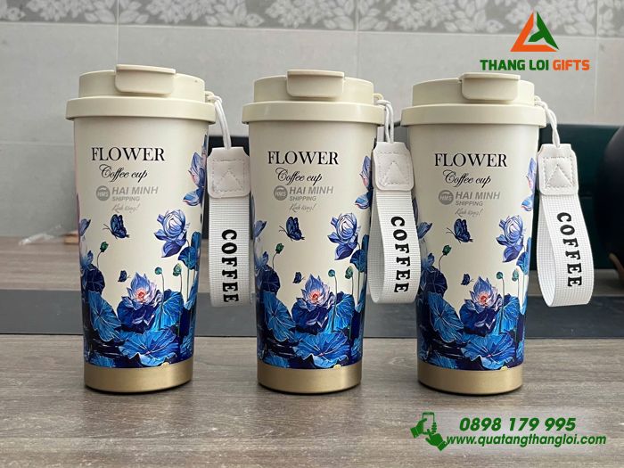 Ly Giữ Nhiệt 530ml Hình Hoa Sen - Khắc Logo Doanh Nghiệp Hải Minh SHIPPING