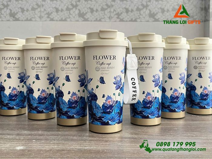 Ly Giữ Nhiệt 530ml Hình Hoa Sen - Khắc Logo Doanh Nghiệp Hải Minh SHIPPING