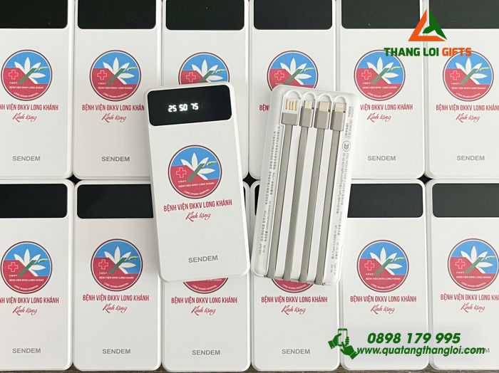Pin Sạc Dự Phòng SENDEM 10.000mAh - In Logo Bệnh Viện ĐKKV Long Khánh