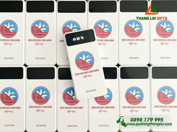 Pin Sạc Dự Phòng SENDEM 10.000mAh - In Logo Bệnh Viện ĐKKV Long Khánh