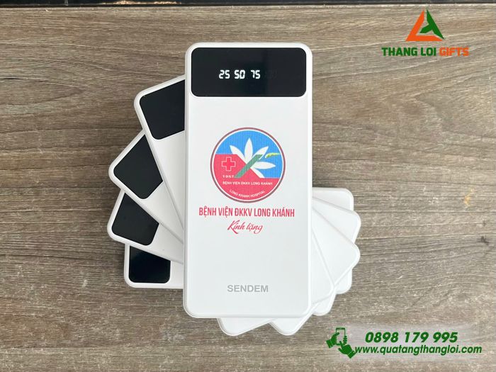 Pin Sạc Dự Phòng SENDEM 10.000mAh - In Logo Bệnh Viện ĐKKV Long Khánh