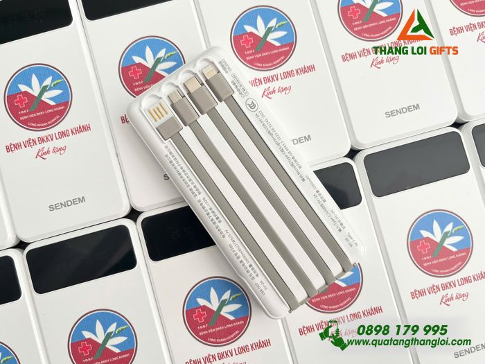 Pin Sạc Dự Phòng SENDEM 10.000mAh - In Logo Bệnh Viện ĐKKV Long Khánh