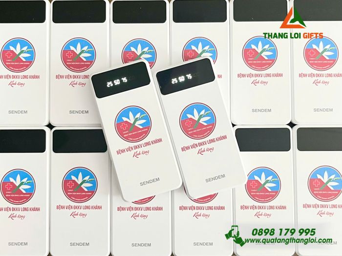 Pin Sạc Dự Phòng SENDEM 10.000mAh - In Logo Bệnh Viện ĐKKV Long Khánh