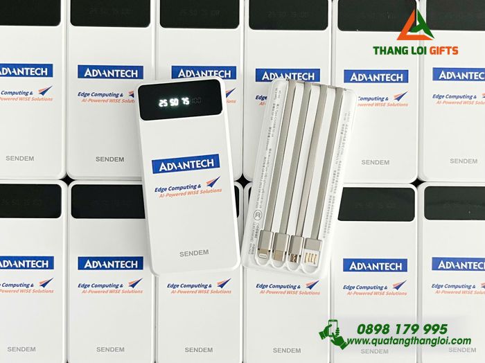 Pin Sạc Dự Phòng SENDEM 10.000mAh - In Logo Doanh Nghiệp ADVANTECH