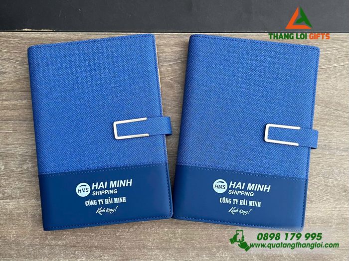Da Bìa Còng Màu Xanh - In Logo Doanh Nghiệp Hải Minh Shipping