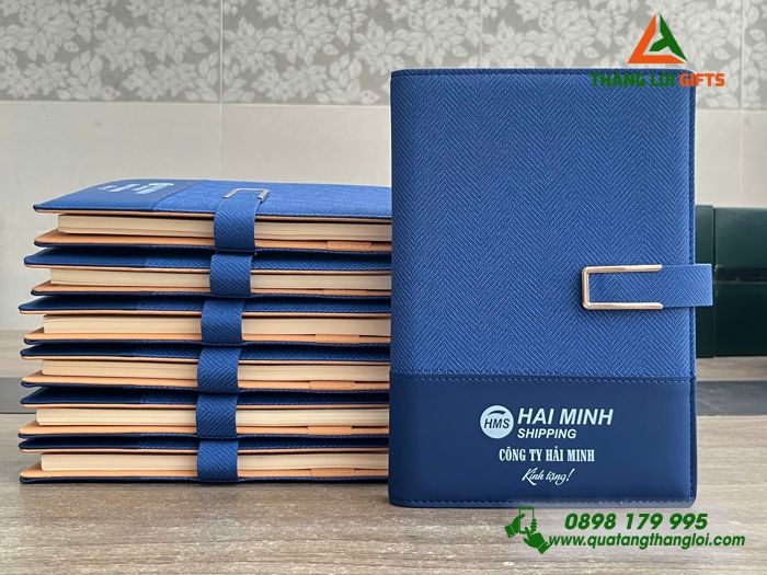 Da Bìa Còng Màu Xanh - In Logo Doanh Nghiệp Hải Minh Shipping