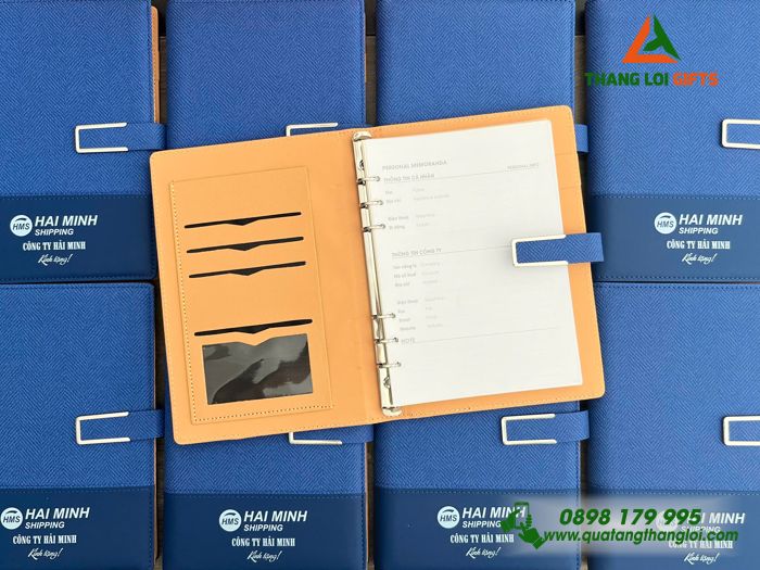 Da Bìa Còng Màu Xanh - In Logo Doanh Nghiệp Hải Minh Shipping
