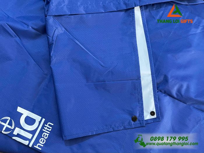 Áo Mưa Cánh Dơi Màu Xanh Vảo Tổ Ong In Logo Doanh Nghiệp Animaid