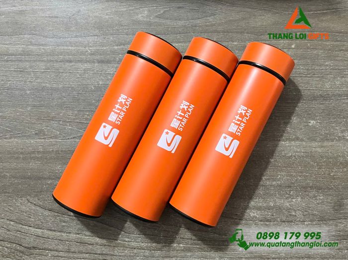 Bình Giữ Nhiệt Màu Cam 500ml In Logo Doanh Nghiệp Luxshare ICT