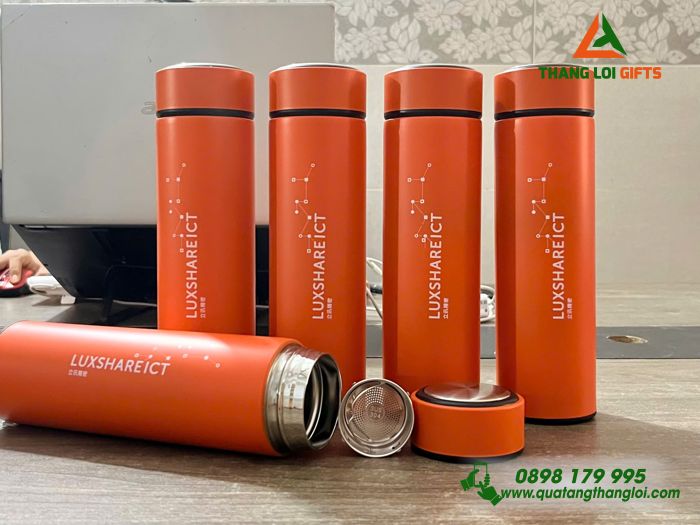 Bình Giữ Nhiệt Màu Cam 500ml In Logo Doanh Nghiệp Luxshare ICT