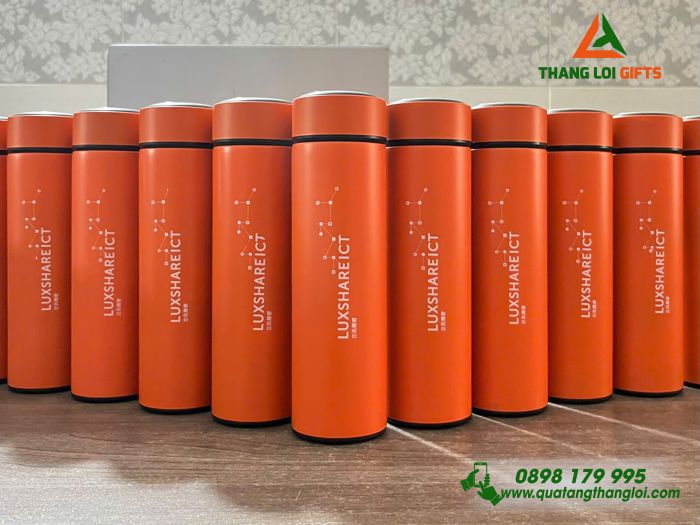 Bình Giữ Nhiệt Màu Cam 500ml In Logo Doanh Nghiệp Luxshare ICT