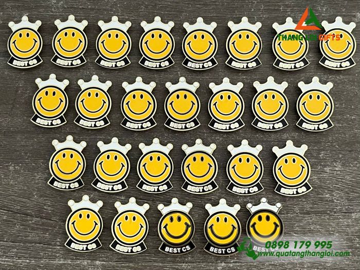 Huy Hiệu Đồng Đổ Màu Hình Icon Mặt Cười