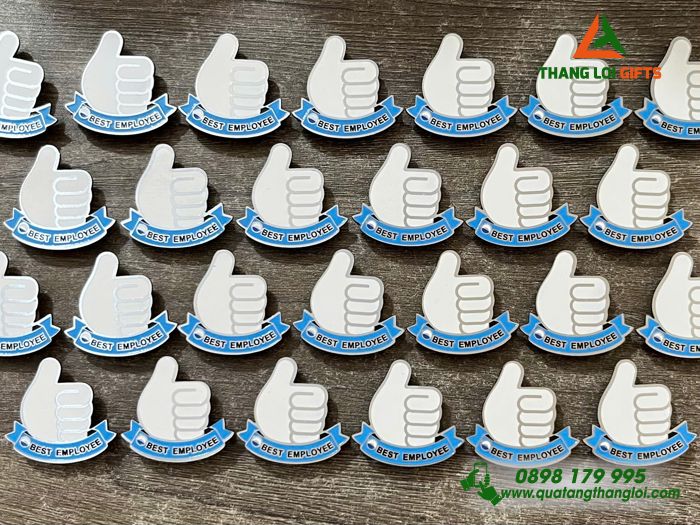 Huy Hiệu Cài Áo Đồng Đổ Màu Hình Icon Like Logo Best Employee