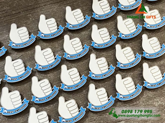Huy Hiệu Cài Áo Đồng Đổ Màu Hình Icon Like Logo Best Employee
