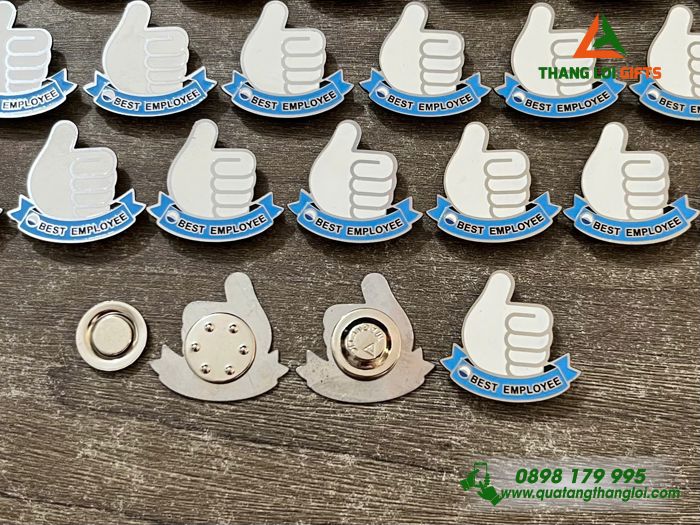 Huy Hiệu Cài Áo Đồng Đổ Màu Hình Icon Like Logo Best Employee