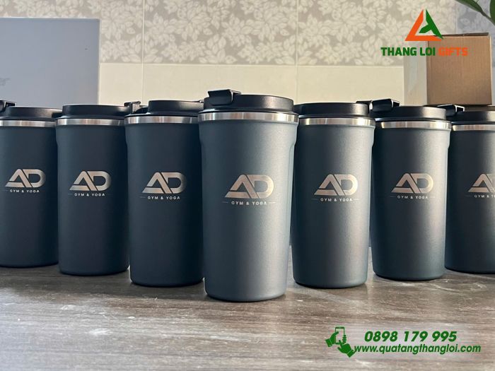 Ly Giữ Nhiệt 510ml Màu Xanh Navy Khắc Logo AD Gym & Yoga