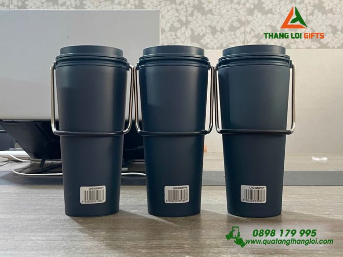 Ly Giữ Nhiệt Lock&Lock LHC4269 540ml Màu Xanh Navy Khắc Logo Kỷ Niệm 10 Năm Thành Lập Trung Tâm Anh Ngữ Tây Âu Mỹ