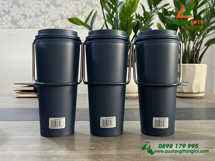 Ly Giữ Nhiệt Lock&Lock LHC4269 540ml Màu Xanh Navy Khắc Logo Trung Tâm Anh Ngữ 10X