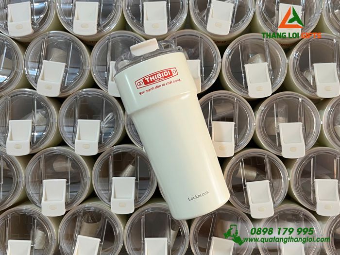Ly Giữ Nhiệt Lock&Lock LHC4357 650ml Màu Trắng Kem In Logo Doanh Nghiệp THIBIDI