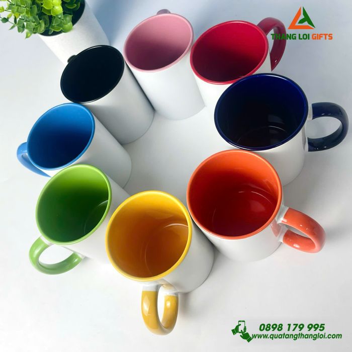 Cốc Sứ Đủ Màu Sắc In Logo Làm Quà Tặng