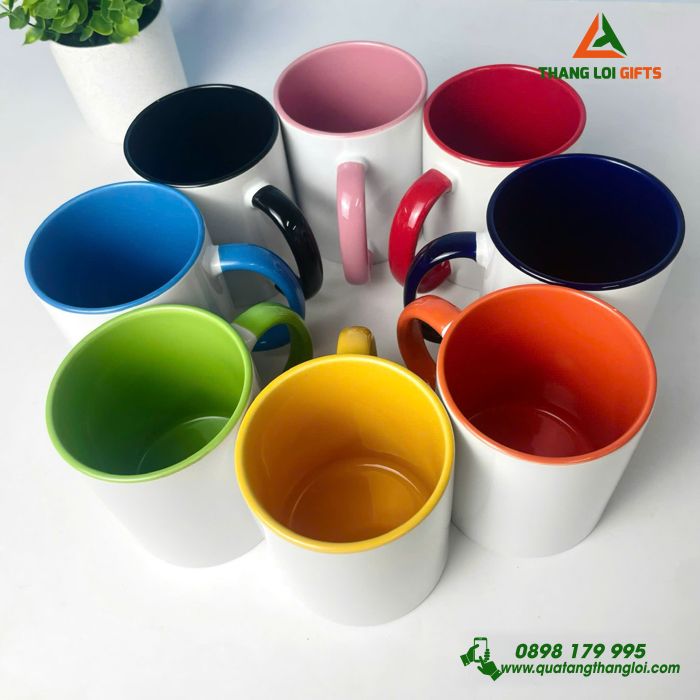 Cốc Sứ Đủ Màu Sắc In Logo Làm Quà Tặng