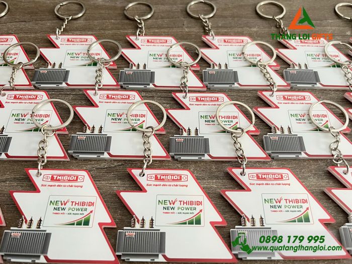 Móc Khóa Mica In Logo Hình Ảnh Doanh Nghiệp THIBIDI Làm Quà Tặng