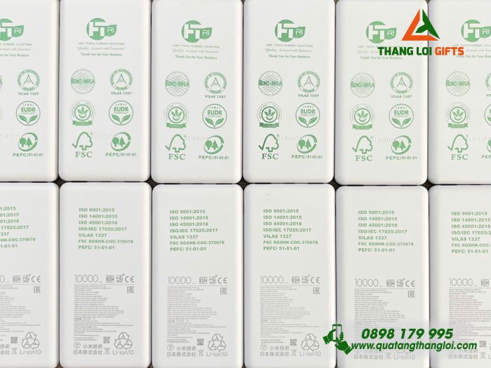 Pin Sạc Dự Phòng Xiaomi 10.000mAh Màu Trắng In Logo Doanh Nghiệp Hiệp Thành 