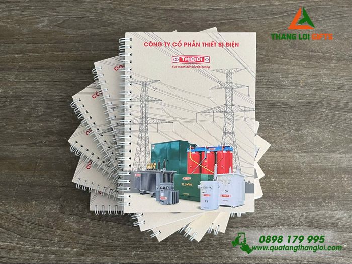 Sổ Tay Lò Xo In Hình Ảnh Doanh Nghiệp THIBIDI Làm Quà Tặng