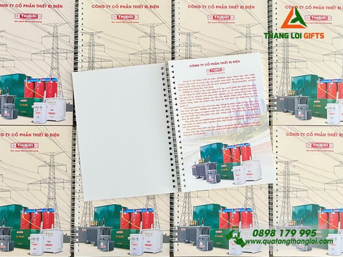 Sổ Tay Lò Xo In Hình Ảnh Doanh Nghiệp THIBIDI Làm Quà Tặng