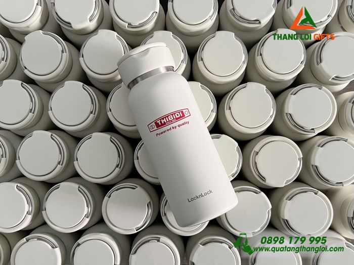 Bình Giữ Nhiệt Lock&Lock LHC4321 650ml Màu Trắng Ngà In Logo Doanh Nghiệp THIBIDI