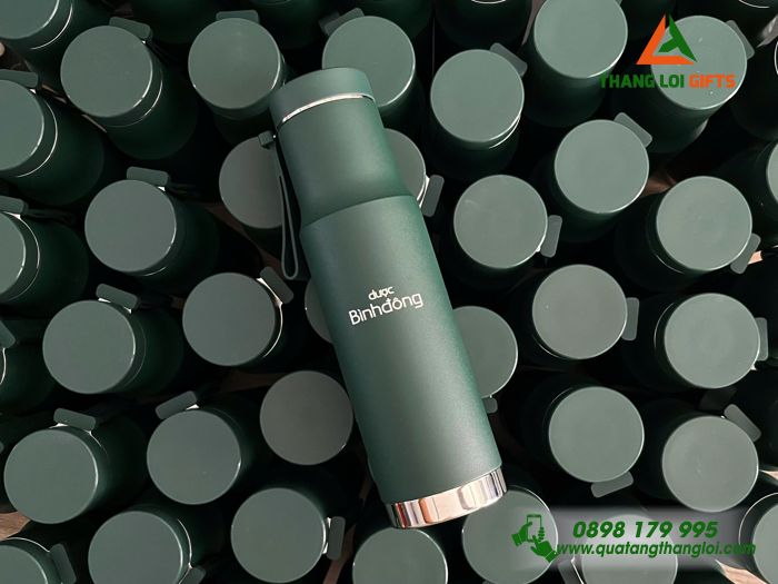 Bình Giữ Nhiệt Lock&Lock LHC4199 620ml Màu Xanh Lá Khắc Logo Doanh Nghiệp Dược Phẩm Bình Đông