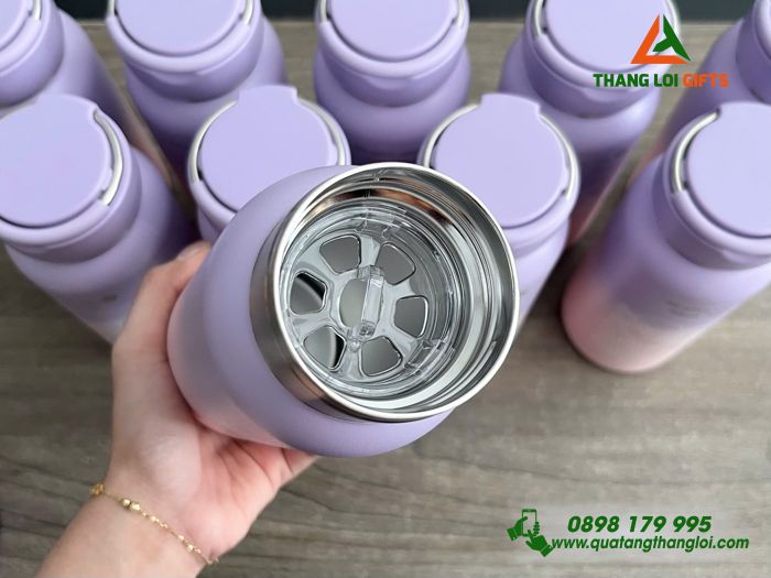 Bình Giữ Nhiệt Lock&Lock LHC4321 650ml Màu Tím Loang Khắc Tên
