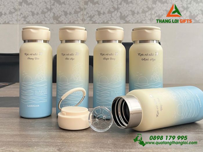 Bình Giữ Nhiệt Lock&Lock LHC4321 650ml Màu Tím Loang Khắc Tên