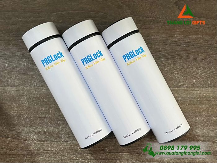 Bình Giữ Nhiệt Màu Trắng 500ml In Logo Doanh Nghiệp PHGLock