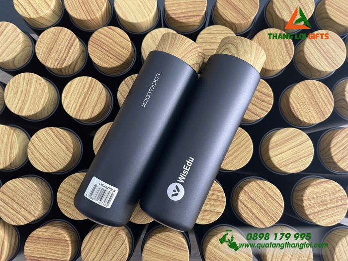 Bình Giữ Nhiệt Lock&Lock LHC4227 400ml Màu Đen Khắc Logo Doanh Nghiệp WisEDU