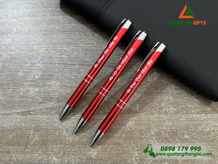 Bút Bi Kim Loại Bấm Màu Đỏ Khắc Tên Cô Giáo Làm Quà Tặng Trường Mầm Non 22