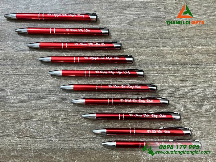 Bút Bi Kim Loại Bấm Màu Đỏ Khắc Tên Cô Giáo Làm Quà Tặng Trường Mầm Non 22