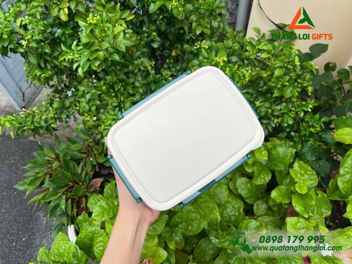 Hộp Cơm Giữ Nhiệt 2 Tầng Lock&Lock In Logo Doanh Nghiệp Làm Quà Tặng Nhân Viên