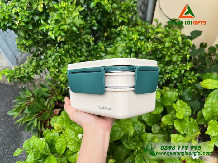 Hộp Cơm Giữ Nhiệt 2 Tầng Lock&Lock In Logo Doanh Nghiệp Làm Quà Tặng Nhân Viên